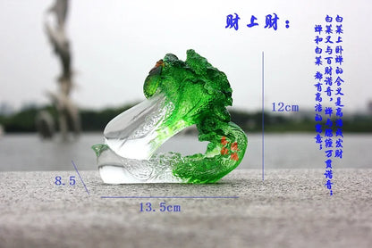 Coloured glaze cabbage ornament Prosperity crafts business gift