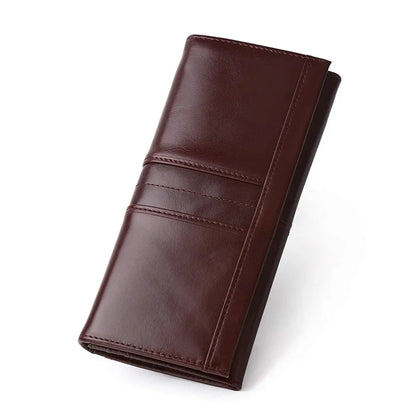 SCHLATUM Brand Cowhide RFID Anti-theft Brush Money Men's Long Genuine Leather Mobile Phone Bag 2024 New Men Vertical Wallet