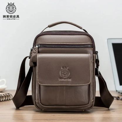 SCHLATUM Brand Men 100% Leather Shoulder s Luxury Men's Designer High Quality Messenger Fashion Small Bag Handbag