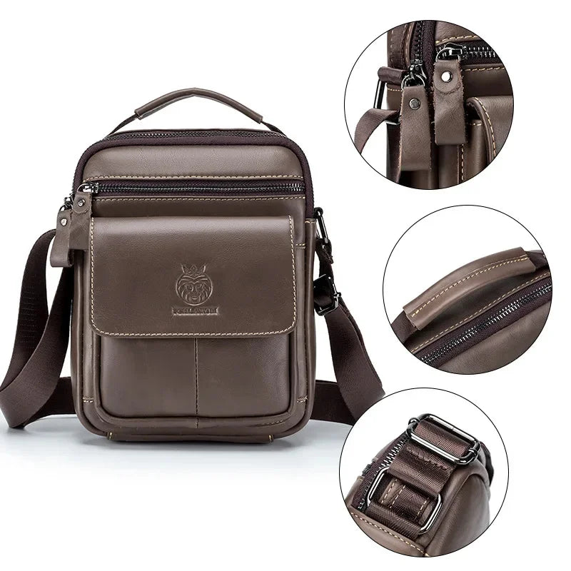 SCHLATUM Brand Men 100% Leather Shoulder s Luxury Men's Designer High Quality Messenger Fashion Small Bag Handbag