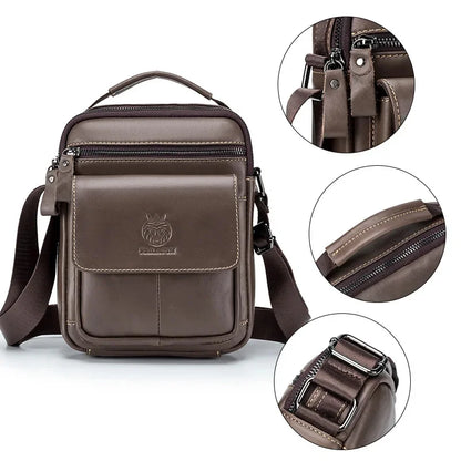 SCHLATUM Brand Men 100% Leather Shoulder s Luxury Men's Designer High Quality Messenger Fashion Small Bag Handbag