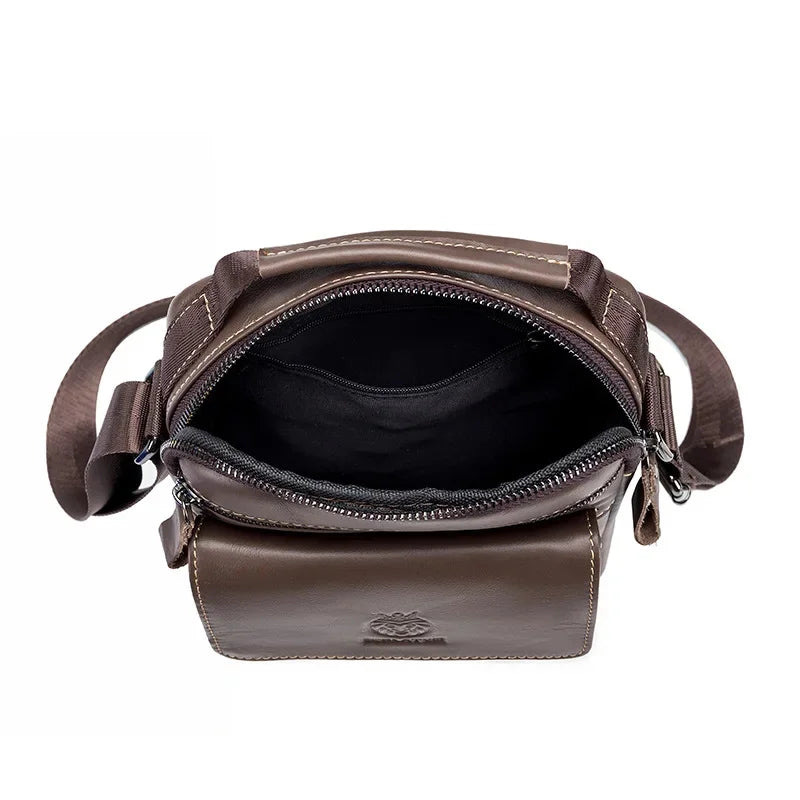 SCHLATUM Brand Men 100% Leather Shoulder s Luxury Men's Designer High Quality Messenger Fashion Small Bag Handbag