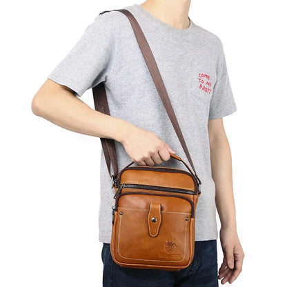 SCHLATUM New Men Handbag Designer Luxury Bag Fashion Genuine Leather Men's Crossbody Single Satchel Shoulder Messenger Bags