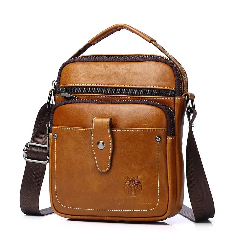 SCHLATUM New Men Handbag Designer Luxury Bag Fashion Genuine Leather Men's Crossbody Single Satchel Shoulder Messenger Bags
