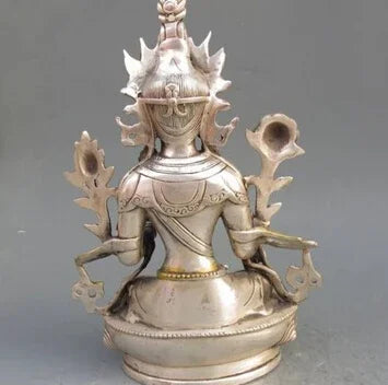 SHUN Outlet Pabrik Perunggu Tibet Perak Tembaga Emas Tibet Buddha Patung Putih Buddha Tara