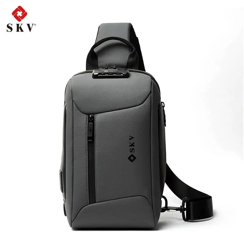 SKV Chest Bag Men Backpack Multi-Function One-Shoulder Messenger Bag Brand