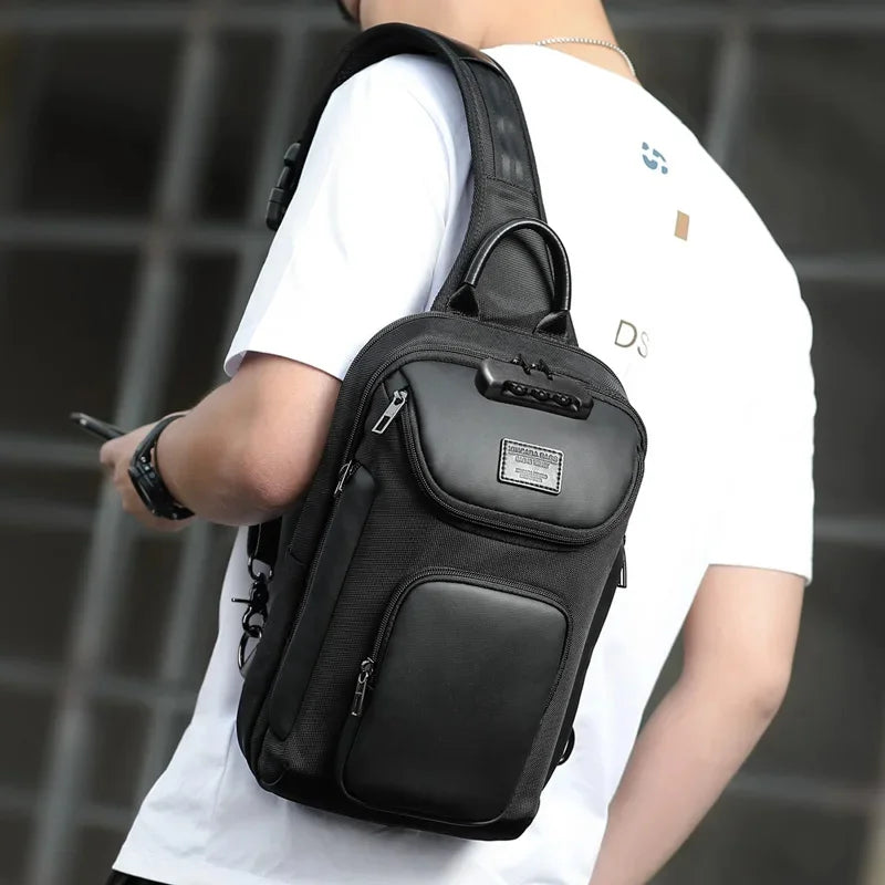 SUUTOOP 2024 Men OXford Waterproof Multifunction Shoulder Crossbody s Messenger Chest Bag Short Trip Travel Pack for Male