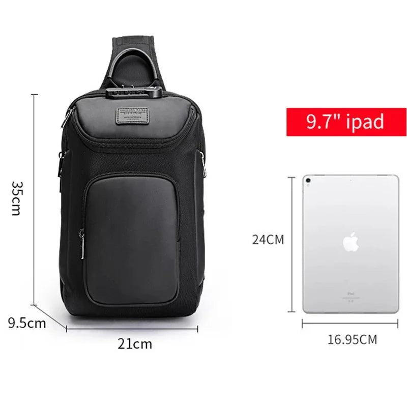 SUUTOOP 2024 Men OXford Waterproof Multifunction Shoulder Crossbody s Messenger Chest Bag Short Trip Travel Pack for Male