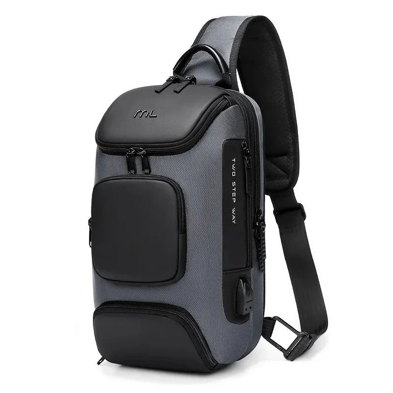 SUUTOOP Men Multifunction Anti-theft USB Shoulder Travel Messenger Crossbody Sling Chest Bag Pack For Male Women Female