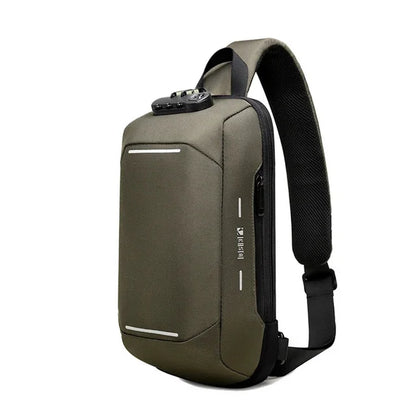 SUUTOOP Men Oxford Anti-theft Lock USB Multifunction Shoulder Fashion Crossbody Travel Messenger Pack Chest Bag for Male