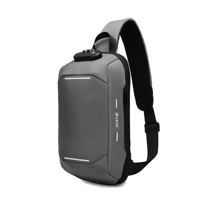 SUUTOOP Men Oxford Anti-theft Lock USB Multifunction Shoulder Fashion Crossbody Travel Messenger Pack Chest Bag for Male