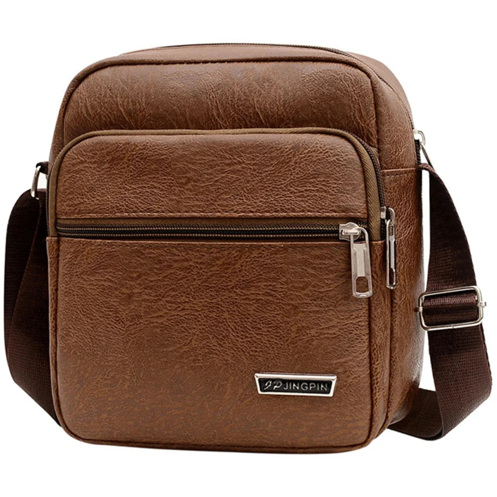 SUUTOOP Men's Fashion PU Shoulder Bags Anti-theft Waterproof Crossbody Handbag Leather Messenger Sling Bag Pack For Male