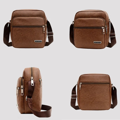 SUUTOOP Men's Fashion PU Shoulder Bags Anti-theft Waterproof Crossbody Handbag Leather Messenger Sling Bag Pack For Male