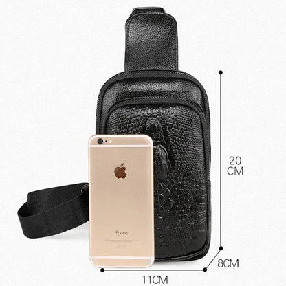 SUUTOOP Men's PU Leather Shoulder Fashion Business Waterproof Crossbody Travel Sling Messenger Pack Chest Bag For Male