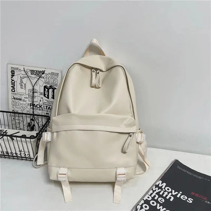 SUUTOOP Men's PU Leather Soft Schoolbag Fashion Waterproof Backpack Travel Rucksack School Bag Pack for Male Women