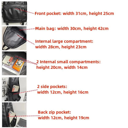 SUUTOOP Men's PU Leather Soft Schoolbag Fashion Waterproof Backpack Travel Rucksack School Bag Pack for Male Women
