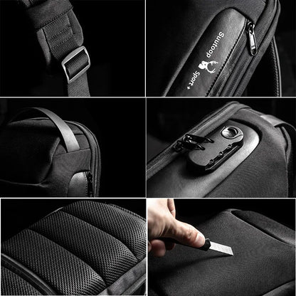 SUUTOOP Men's Waterproof Oxford Multifunction Crossbody Anti-theft Shoulder Bags Messenger Sling Chest Bag Pack For Male