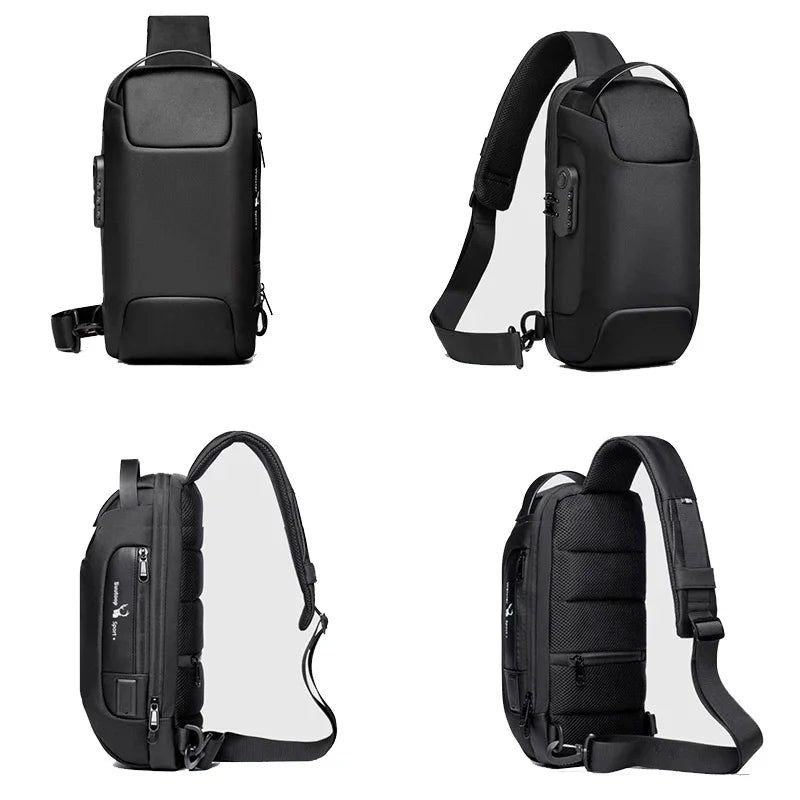 SUUTOOP Men's Waterproof Oxford Multifunction Crossbody Anti-theft Shoulder Bags Messenger Sling Chest Bag Pack For Male
