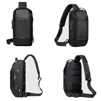 SUUTOOP Men's Waterproof Oxford Multifunction Crossbody Anti-theft Shoulder Bags Messenger Sling Chest Bag Pack For Male