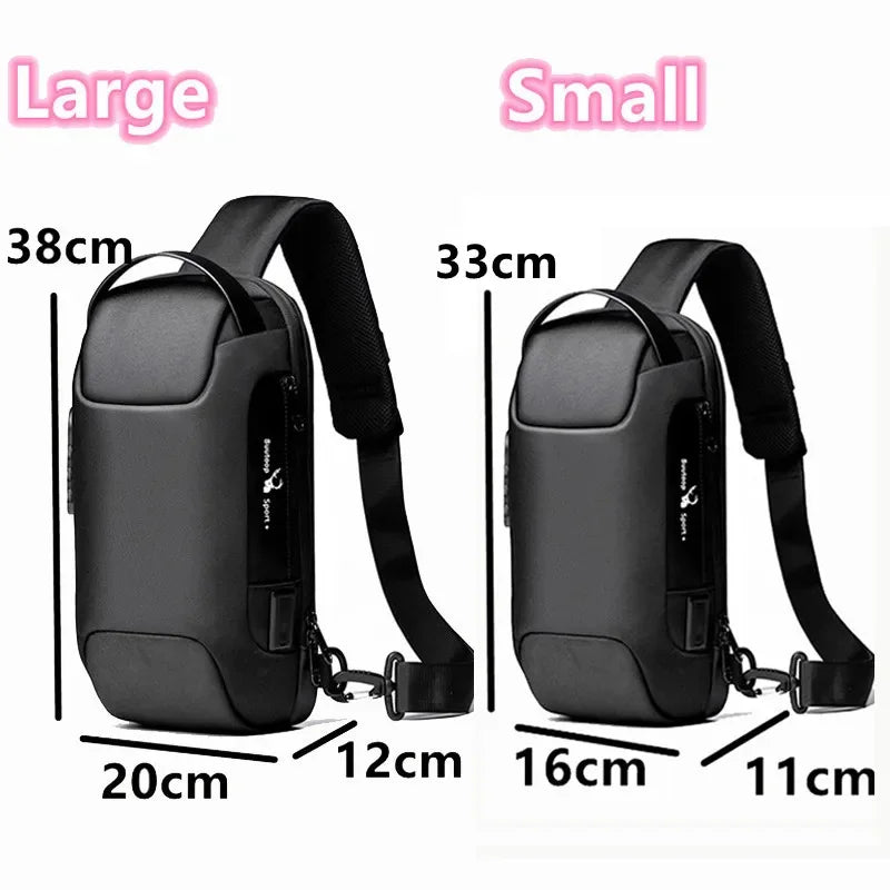 SUUTOOP Men's Waterproof Oxford Multifunction Crossbody Anti-theft Shoulder Bags Messenger Sling Chest Bag Pack For Male