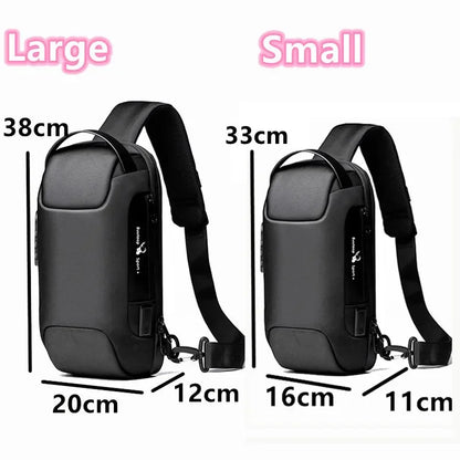 SUUTOOP Men's Waterproof Oxford Multifunction Crossbody Anti-theft Shoulder Bags Messenger Sling Chest Bag Pack For Male