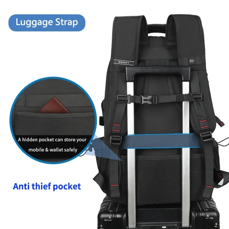 SWICKY Male multifunction fashion business casual travel waterproof 15 6 inch 17 3 inch Laptop men