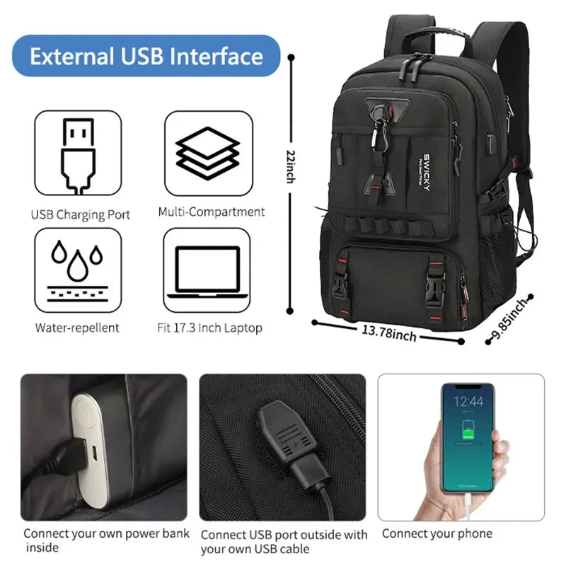 SWICKY Male multifunction fashion business casual travel waterproof 15 6 inch 17 3 inch Laptop men