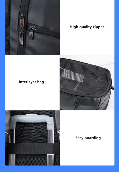 SWICKY business large capacity men 15.6inch 17inch USB charging travel multifunction anti-theft waterproof male leather backpack