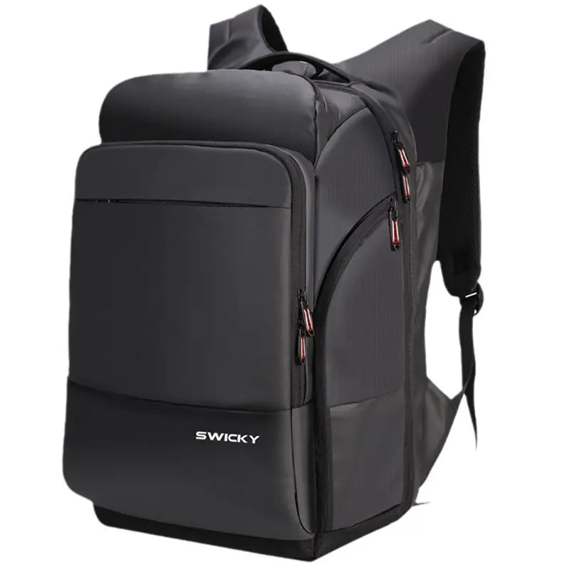 SWICKY business large capacity men 15.6inch 17inch USB charging travel multifunction anti-theft waterproof male leather backpack