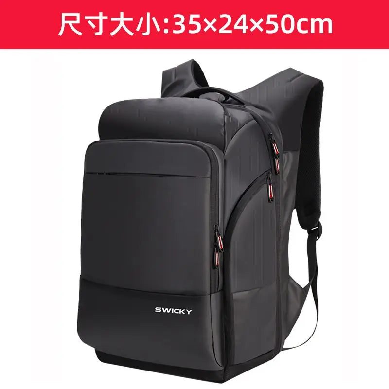 SWICKY business large capacity men 15.6inch 17inch USB charging travel multifunction anti-theft waterproof male leather backpack