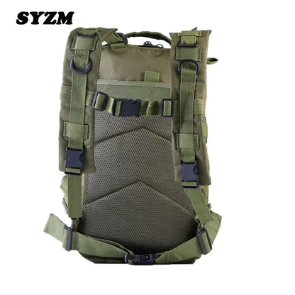 SYZM 25L Army Tactical Backpack Nylon 3P Softback Outdoor Waterproof Rucksack Hiking Camping Hunting Bags - 2 PCS