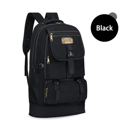 SYZM 65L Sport Canvas Backpack Men's Expandable Large Capacity Hiking Bag Outdoor Fishing Climbing  Camping Backpack Travel Bag