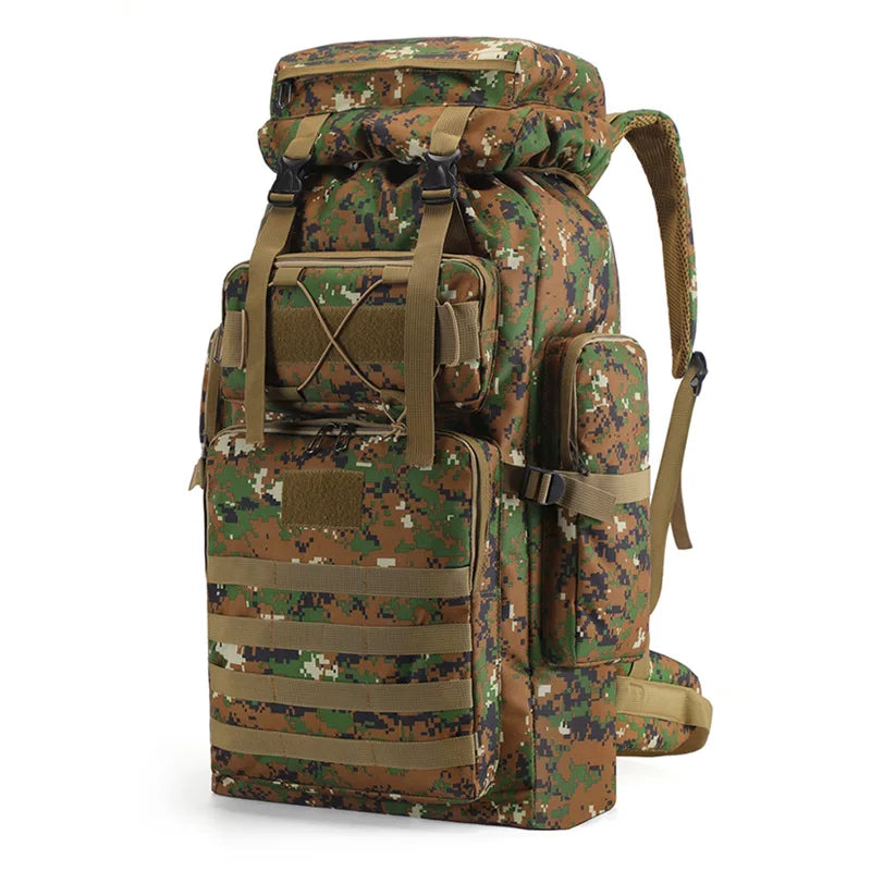 SYZM 70L Large Capacity Camouflage Mountaineering Bag Outdoor Tactical Hiking Travel Camping Backpack Sports Backpacks
