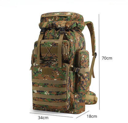 SYZM 70L Large Capacity Camouflage Mountaineering Bag Outdoor Tactical Hiking Travel Camping Backpack Sports Backpacks