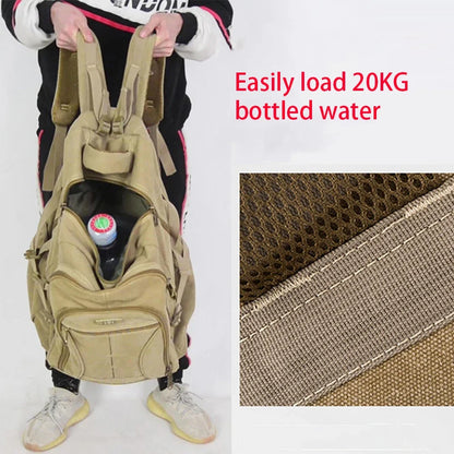 SYZM 70L Large Capacity Canvas Backpack Multifunctional Men's Laptop Backpack Sports Bag Retro Camping Hunting Climbing Rucksack
