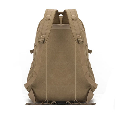 SYZM 70L Large Capacity Canvas Backpack Multifunctional Men's Laptop Backpack Sports Bag Retro Camping Hunting Climbing Rucksack
