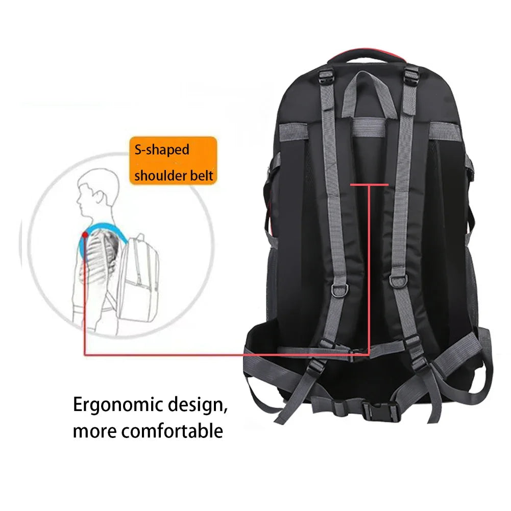SYZM 85L Waterproof Large Backpack Men's Ultra-large Capacity Travel Bag  Mountain Climbing Outdoor Luggage Backpack