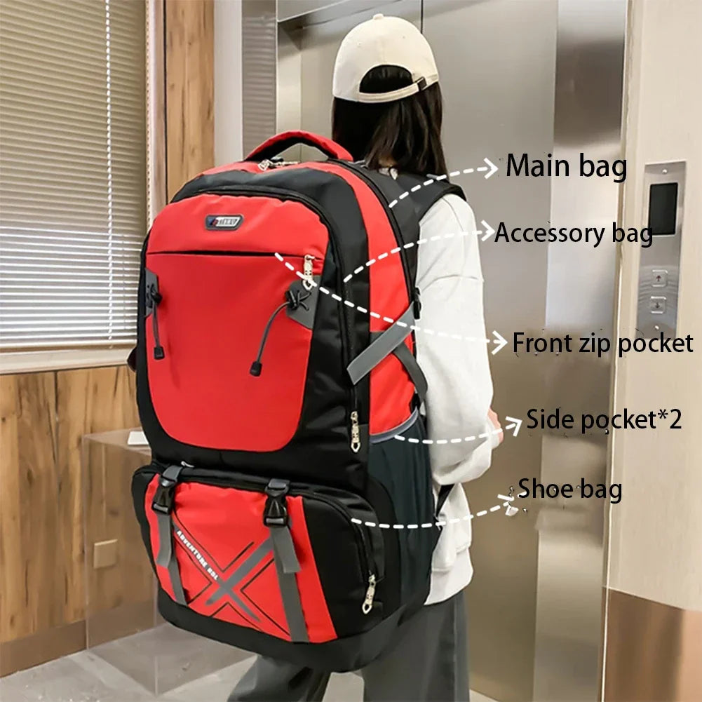 SYZM 85L Waterproof Large Backpack Men's Ultra-large Capacity Travel Bag  Mountain Climbing Outdoor Luggage Backpack