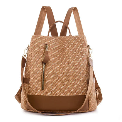 SYZM Anti Theft Backpack for Women Business Leather Bag Soft PU Leather Shoulers Bag Elegant Women's Crossbody Bags Schoolbag