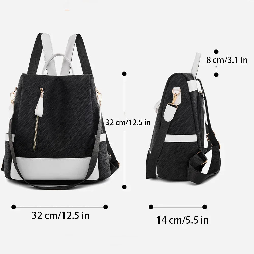SYZM Anti Theft Backpack for Women Business Leather Bag Soft PU Leather Shoulers Bag Elegant Women's Crossbody Bags Schoolbag