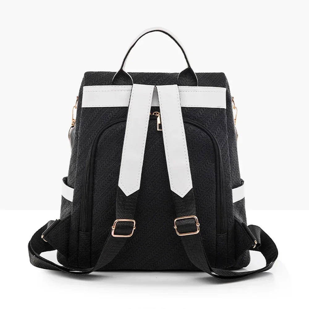 SYZM Anti Theft Backpack for Women Business Leather Bag Soft PU Leather Shoulers Bag Elegant Women's Crossbody Bags Schoolbag