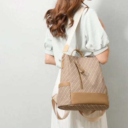 SYZM Anti Theft Backpack for Women Business Leather Bag Soft PU Leather Shoulers Bag Elegant Women's Crossbody Bags Schoolbag