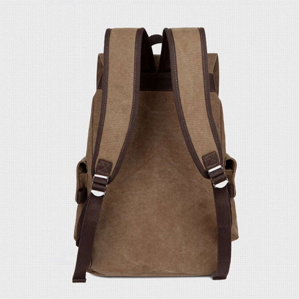 SYZM Canvas Backpack Large Capacity Men Travel Bag Multifunctional Shoulder Bag for Laptop Rucksack Drawstring School Bags
