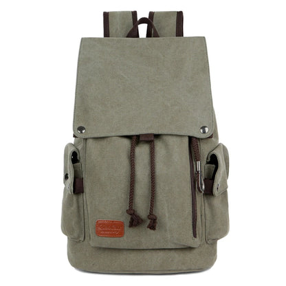 SYZM Canvas Backpack Large Capacity Men Travel Bag Multifunctional Shoulder Bag for Laptop Rucksack Drawstring School Bags