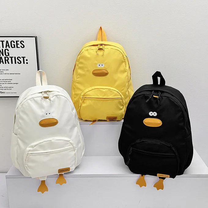 SYZM Cute Cartoon Duck Backpack Girls Bag Fashion Casual Travel Backpack Collage Student Schoolbag Kawaii