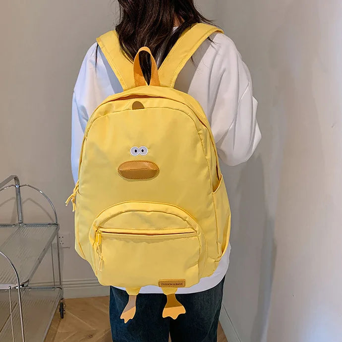 SYZM Cute Cartoon Duck Backpack Girls Bag Fashion Casual Travel Backpack Collage Student Schoolbag Kawaii