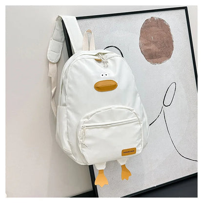SYZM Cute Cartoon Duck Backpack Girls Bag Fashion Casual Travel Backpack Collage Student Schoolbag Kawaii