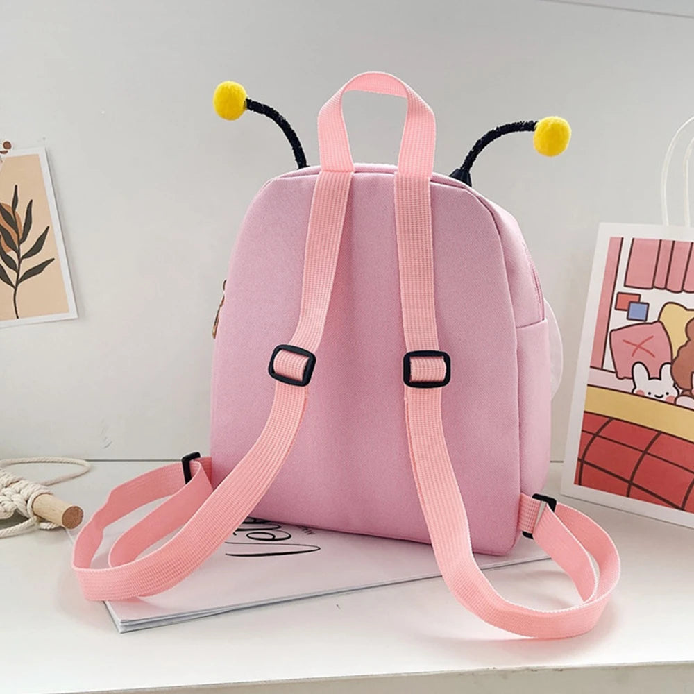 SYZM Cute Little Bee Shape Children's Backpack Eye-catching Cartoon Baby Backpack Little Boys Girls Bags Kindergarten Schoolbag