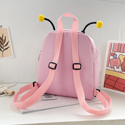SYZM Cute Little Bee Shape Children's Backpack Eye-catching Cartoon Baby Backpack Little Boys Girls Bags Kindergarten Schoolbag