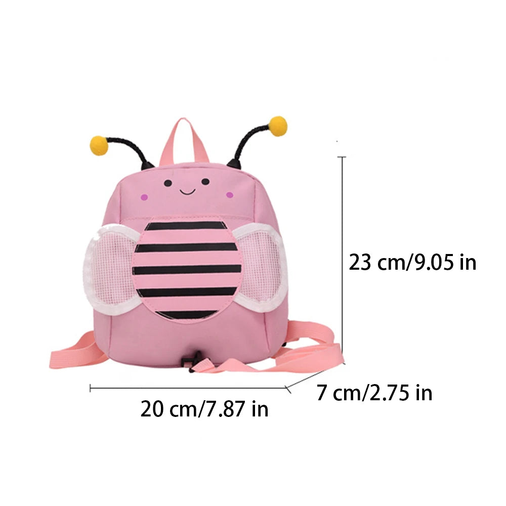 SYZM Cute Little Bee Shape Children's Backpack Eye-catching Cartoon Baby Backpack Little Boys Girls Bags Kindergarten Schoolbag